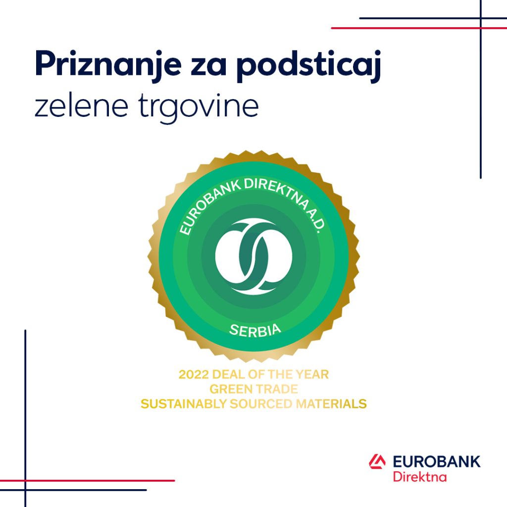 EBRD priznanje za Eurobank Direktnu za podsticaj zelene trgovine