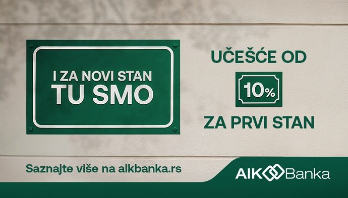 Učešće za prvi stan 10 odsto