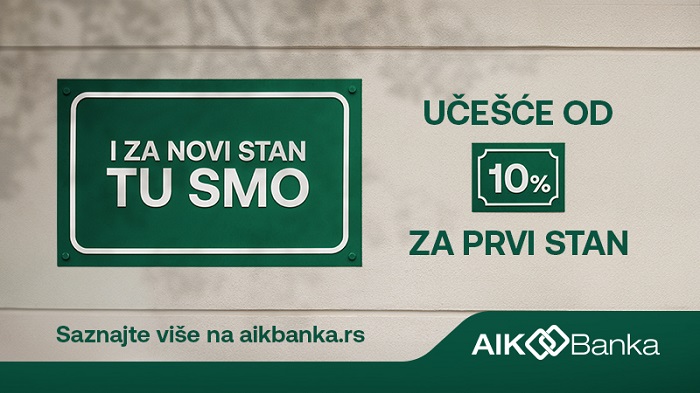 Učešće za prvi stan 10 odsto